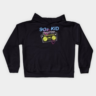 90's Kid Retro Aesthetic Cassette Player Kids Hoodie